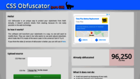 What Cssobfuscator.com website looked like in 2020 (3 years ago)