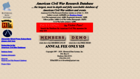 What Civilwardata.com website looked like in 2020 (3 years ago)