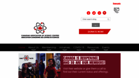 What Canadiansciencecentres.ca website looked like in 2020 (3 years ago)