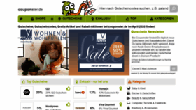 What Couponster.de website looked like in 2020 (3 years ago)