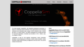 What Coppeliarobotics.com website looked like in 2020 (3 years ago)