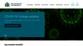 What College-optometrists.org website looked like in 2020 (3 years ago)