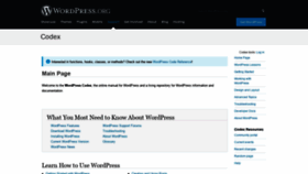 What Codex.wordpress.org website looked like in 2020 (3 years ago)