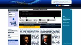 What Classicalconnect.com website looked like in 2020 (3 years ago)