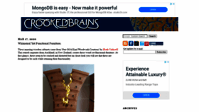 What Crookedbrains.net website looked like in 2020 (3 years ago)