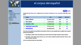 What Corpusdelespanol.org website looked like in 2020 (3 years ago)