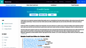 What Cardhub.com website looked like in 2020 (3 years ago)