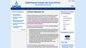 What Cpcug.org website looked like in 2020 (3 years ago)