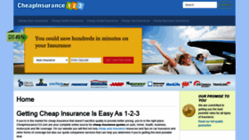 What Cheapinsurance123.com website looked like in 2020 (3 years ago)