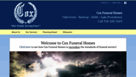 What Coxfuneralhomes.com website looked like in 2020 (3 years ago)