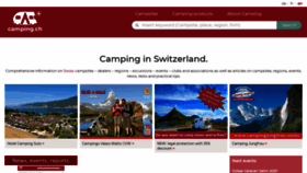 What Camping.ch website looked like in 2020 (3 years ago)