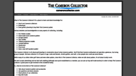 What Cameroncollector.com website looked like in 2020 (3 years ago)
