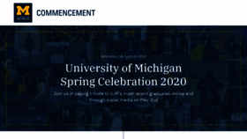 What Commencement.umich.edu website looked like in 2020 (3 years ago)