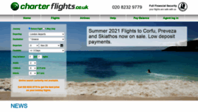 What Charterflights.co.uk website looked like in 2020 (3 years ago)