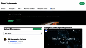 What Community.imperva.com website looked like in 2020 (3 years ago)