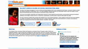 What Childstats.gov website looked like in 2020 (4 years ago)