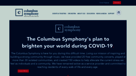 What Columbussymphony.com website looked like in 2020 (3 years ago)