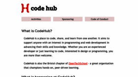 What Codehub.org.uk website looked like in 2020 (3 years ago)