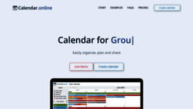 What Calendar.online website looked like in 2020 (3 years ago)