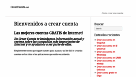 What Crearcuenta.net website looked like in 2020 (3 years ago)