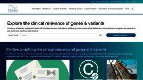 What Clinicalgenome.org website looked like in 2020 (3 years ago)