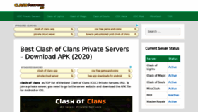 What Clashservers.net website looked like in 2020 (3 years ago)