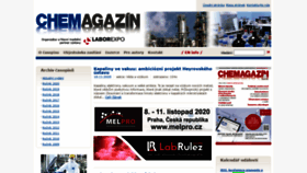 What Chemagazin.cz website looked like in 2020 (3 years ago)