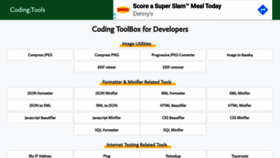 What Coding.tools website looked like in 2020 (3 years ago)