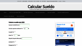 What Calcularsueldo.com.ar website looked like in 2020 (3 years ago)