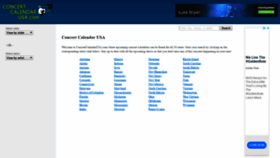 What Concertcalendarusa.com website looked like in 2020 (3 years ago)