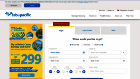 What Cebupacificair.com website looked like in 2020 (5 years ago)