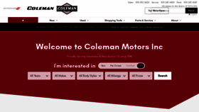 What Colemanmotorstexas.com website looked like in 2020 (3 years ago)