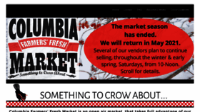 What Columbiafarmersfreshmarket.com website looked like in 2020 (3 years ago)