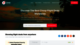 What Cheapflightalerts.net website looked like in 2020 (4 years ago)