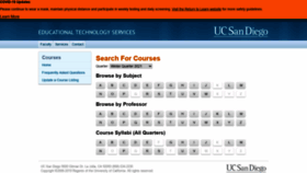 What Courses.ucsd.edu website looked like in 2021 (3 years ago)