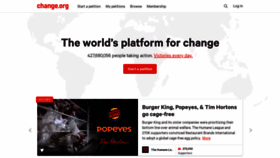 What Change.org website looked like in 2021 (3 years ago)