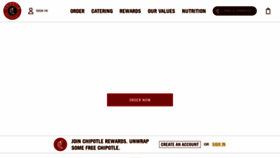 What Chipotle.com website looked like in 2021 (3 years ago)