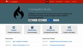 What Codeigniter.com website looked like in 2021 (3 years ago)