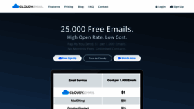 What Cloudy.email website looked like in 2021 (3 years ago)
