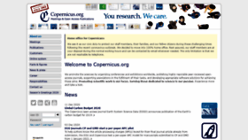 What Copernicus.org website looked like in 2021 (3 years ago)