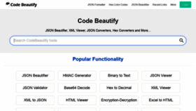 What Codebeautify.org website looked like in 2021 (3 years ago)