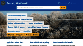 What Coventry.gov.uk website looked like in 2021 (3 years ago)