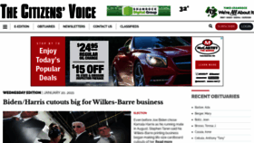 What Citizensvoice.com website looked like in 2021 (3 years ago)