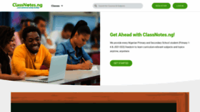 What Classnotes.ng website looked like in 2021 (3 years ago)