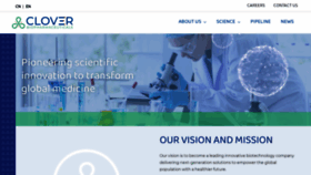What Cloverbiopharma.com website looked like in 2021 (3 years ago)