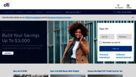 What Citi.com website looked like in 2021 (3 years ago)