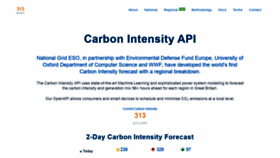 What Carbonintensity.org.uk website looked like in 2021 (3 years ago)