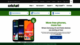 What Cricketwireless.com website looked like in 2021 (3 years ago)