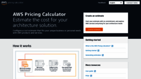 What Calculator.aws website looked like in 2021 (3 years ago)