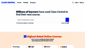What Classcentral.com website looked like in 2021 (3 years ago)